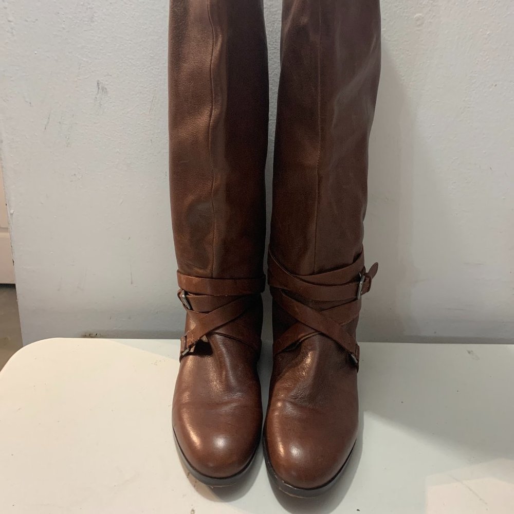 Dolce Vita Brown Leather High Boots Women's Size 7.5 - Picture 3 of 8